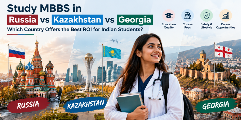 Study MBBS in Russia vs Kazakhstan vs Georgia: Which Country Offers the Best ROI for Indian Students?